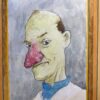 1960's French Portrait Man Very Red Nose Caricature