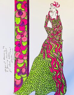 Original Fashion Design Illustration Watercolor Painting Laura Ashley Designer