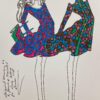 Original Fashion Design Illustration Watercolor Painting Laura Ashley Designer