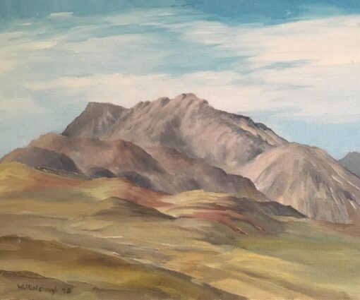 Blue Sky, Impressionist Landscape, Original Oil Painting, Signed