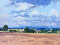 Ripon Countryside, Ploughed Field Landscape Oil Painting
