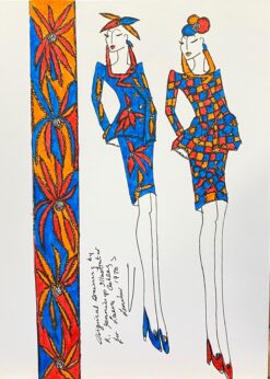 Original Fashion Design Illustration Watercolor Painting Laura Ashley Designer