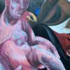 HUGE ORIGINAL 1970'S FRENCH ABSTRACT MODERNIST PAINTING - SURREALIST NUDE