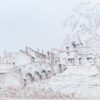 1950's Modernist/ Cubist Painting - Detailed Small French Town