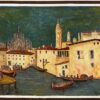 1950's Big Modernist/ Cubist Painting - Stunning Milan Scene