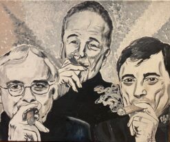 French Oil - Portraits of Cigar Smokers Trio