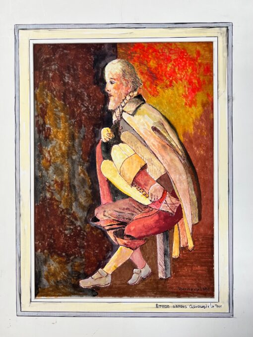 1950's Modernist/ Cubist Painting - Figure Playing The Accordion