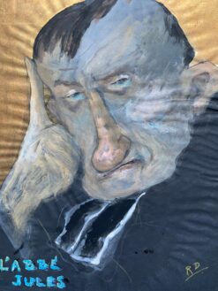 1960's French Portrait Clerical Man Caricature