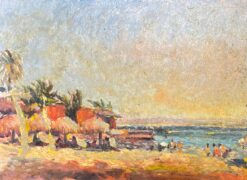 MAURICE MAZEILIE-FRENCH IMPRESSIONIST OIL - Baya California Landscape