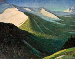 1950's British Modernist Oil Painting Cumberland Lake District Dramatic View
