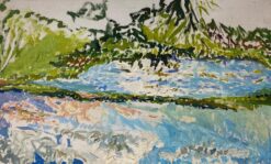 Impressionist Oil Painting - Green and Blue Landscape