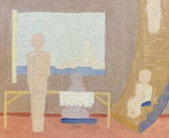 GENEVIEVE ZONDERVAN (1922-2013) FRENCH SURREALIST OIL PAINTING INTERIOR ROOM
