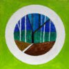 Green Abstract Circle Landscape British Contemporary Painting