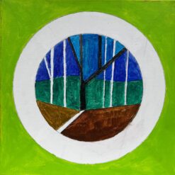 Green Abstract Circle Landscape British Contemporary Painting