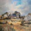 Children Playing in Orchards Blossom on Trees Signed French Impressionist Oil
