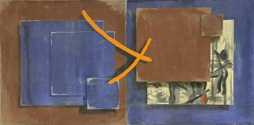 Very Large Mid Century French Cubist Abstract Oil Painting - Color & Shapes