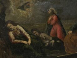 French Old Master The Garden of Gethsemane Unusual Shape Panel