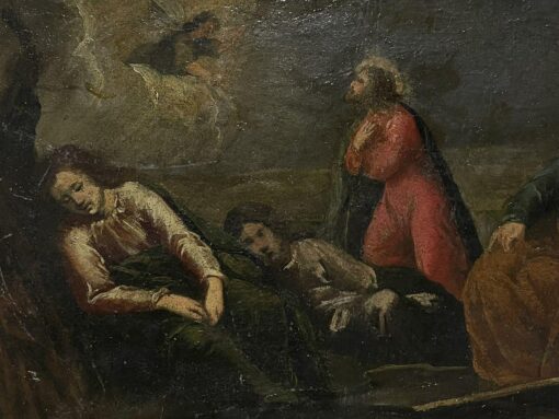 French Old Master The Garden of Gethsemane Unusual Shape Panel