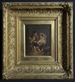 Antique Continental Old Master oil after Murillo, fine gilt frame
