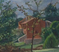 1950's French Oil Villa in Country Garden, Beautiful Greens & Ochre colors