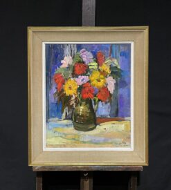 Bright & Cheerful French Post-Impressionist Signed Oil - Flowers in Vase