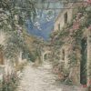 Beautiful French Impressionist Oil Garden Terrace with Flowers, large canvas