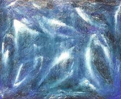 SALLY BRADSHAW (b.1962) CONTEMPORARY ABSTRACT BRITISH PAINTING - BLUES & WHITES
