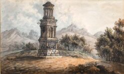 1700 - 1799 FRENCH GRAND TOUR WATERCOLOUR - ROMAN MONUMENT ST. REMY PROVENCE