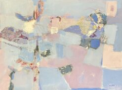 ORIGINAL FRENCH CONTEMPORARY ABSTRACT CUBIST PAINTING - RENE LEROY (b.1932)