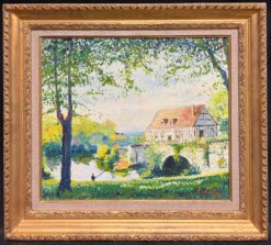 Tranquil Normandy River Seine Landscape at Vernon near Giverny Impressionist Oil