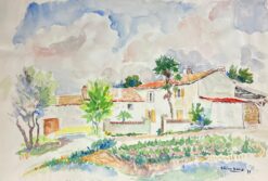 Sunny Provençal Countryside A Light-Filled Watercolor of a Rural French Home