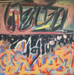 French 1900-1999 Huge Abstract Expressionist Oil Painting on Canvas c.1970