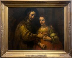 Huge Antique Dutch Old Master Oil Painting The Jewish Bridge after Rembrandt