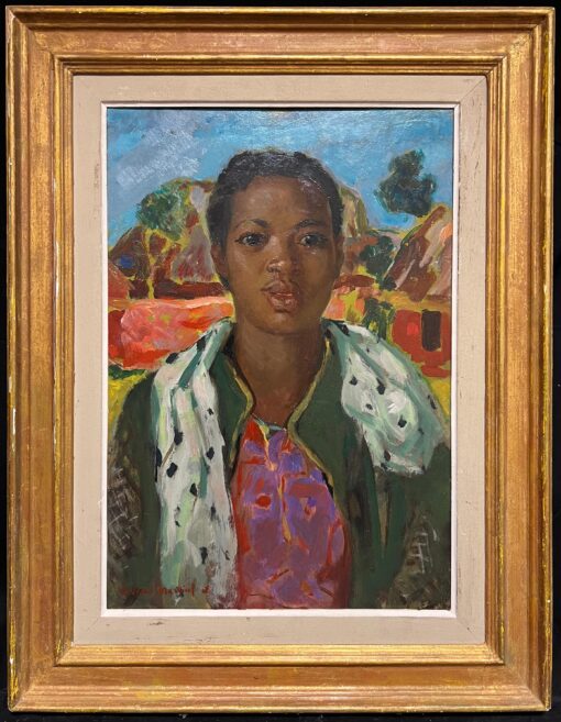 1930-1970 French Signed Oil Portrait of a Woman