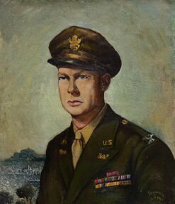 Portrait of Dwight D. Eisenhower (1890–1969) Original 1951 French Oil Painting