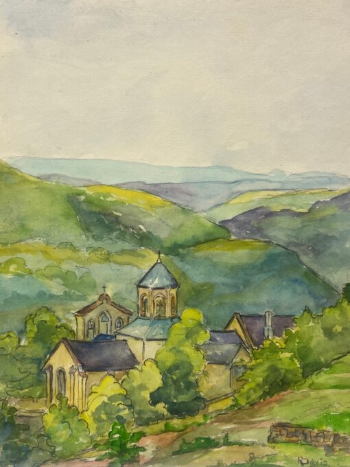 French Countryside with Historic Church Lush Green Landscape Abbey of Aubazine