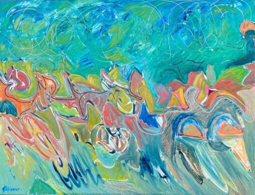 Huge French 1900-1999 Rhythms of Color Abstract Expression Landscape Painting