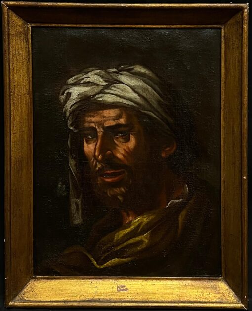 1700 - 1799 French Orientalist Portrait of Arab Man in Turban, oil painting