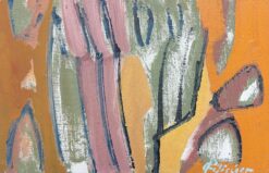 French 1900-1999 Vibrant Abstraction Expressionist Signed Oil Painting
