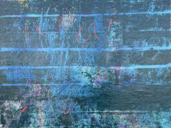 Very Large French 1900-1999 Blue Textured Abstract Composition Painting