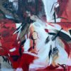 Huge French 1900-1999 Black Red & White Bold Abstract Expression Painting