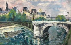 Paris City Skyline River Seine Beautiful French Impressionist Painting
