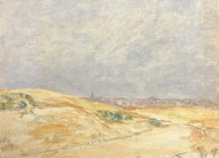 Very Large Victorian English Circular Oil Painting Kirkeneaton, Nr Pontefract
