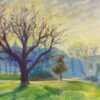 Mid 1900-1999 French Winter Sunlight in the Park Landscape of Bare Trees