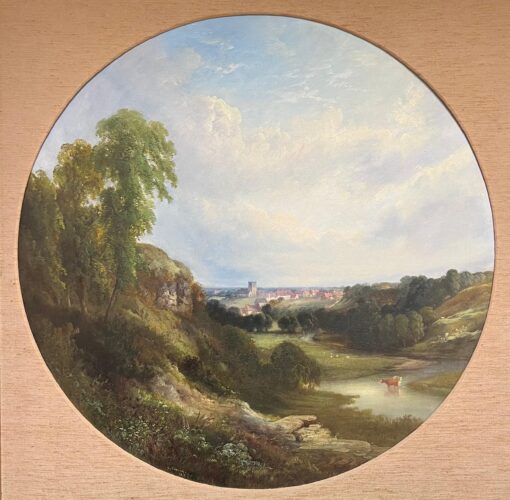 Finely Detailed British Watercolor Topographical View from Shankaracharya Temple