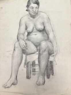 Mid Century French Study of a Seated Nude Woman