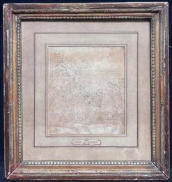1700 - 1799 Dutch Old Master Ink Drawing Christ on the Cross Many Figures 1674