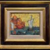 Vibrant 1930-1970 Modernist Med Seascape Sailboats & Coastal Buildings