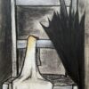 ROGER BONAFE (B.1932) ORIGINAL PAINTING FRENCH MODERNIST INTERIOR STILL LIFE