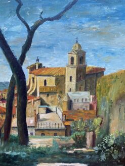 FERNAND AUDET (1923-2016) FRENCH IMPRESSIONIST OIL - SOUTH OF FRANCE TOWN